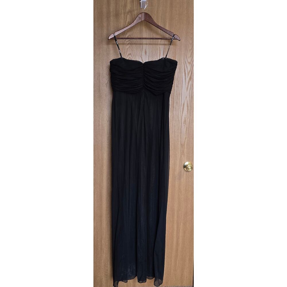 T by Tadashi Shoji Strapless Ruched Long Formal Gown Dress Vintage Chiffon - Picture 4 of 14
